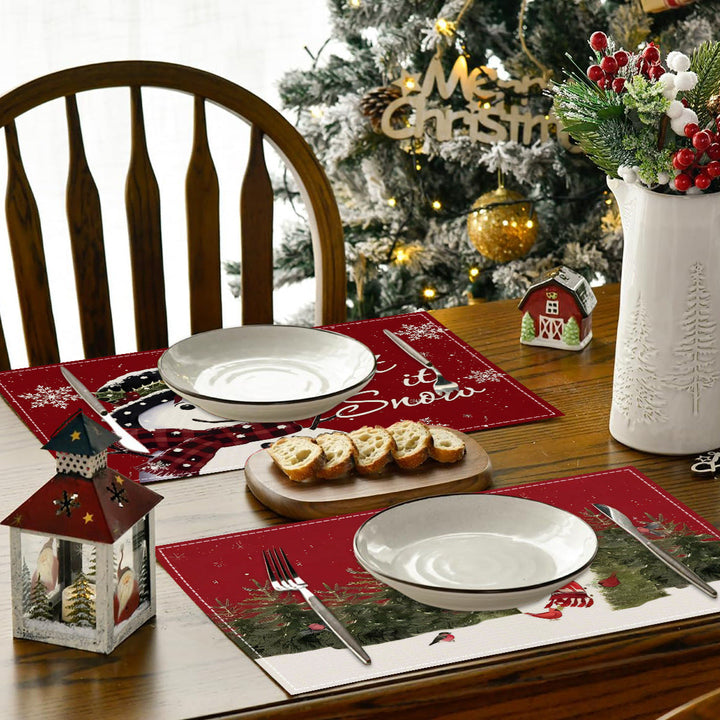 Christmas Snowman Placemats for Cheerful Holiday Tables