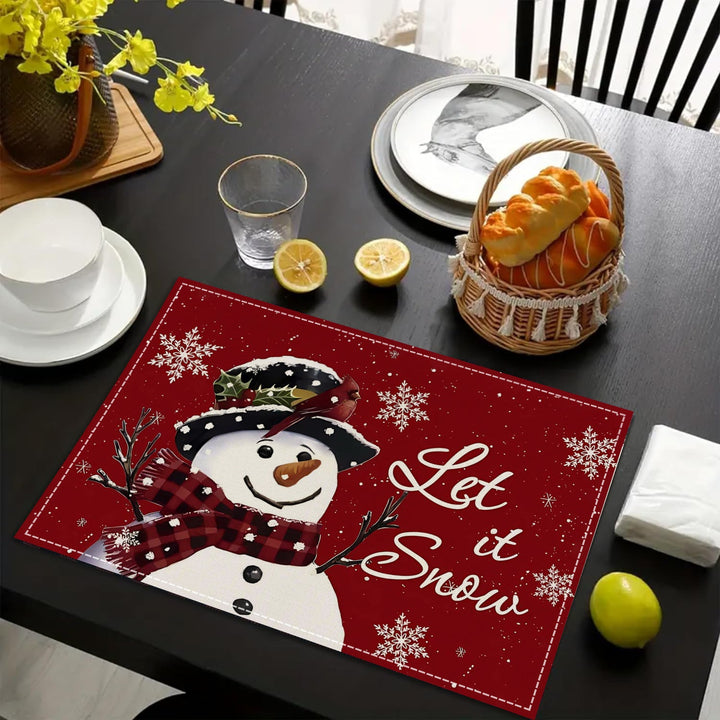 Christmas Snowman Placemats for Cheerful Holiday Tables