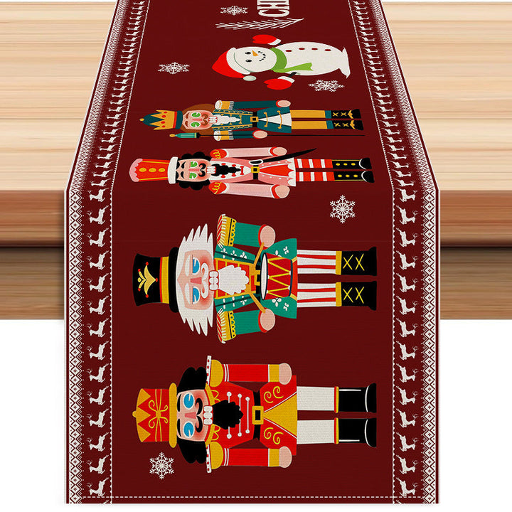 Christmas Table Runner Nutcracker Snowman Holiday Decor