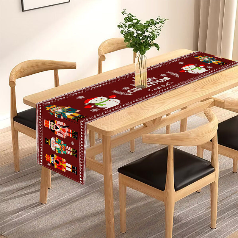 Christmas Table Runner Nutcracker Snowman Holiday Decor