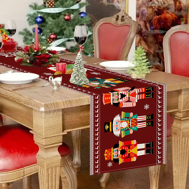 Christmas Table Runner Nutcracker Snowman Holiday Decor