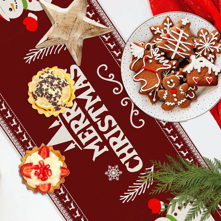 Christmas Table Runner Nutcracker Snowman Holiday Decor