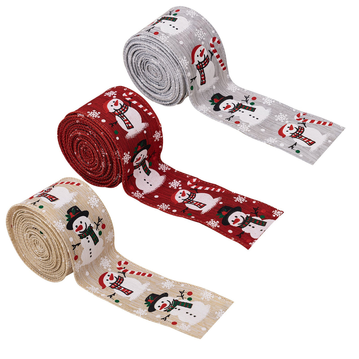 Christmas Snowman Ribbon for Festive Gift Wrapping