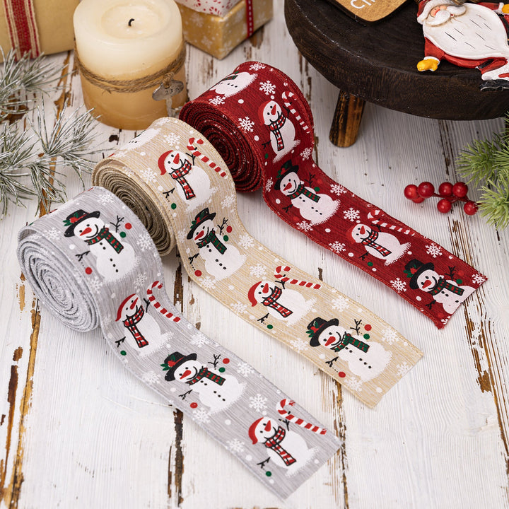 Christmas Snowman Ribbon for Festive Gift Wrapping