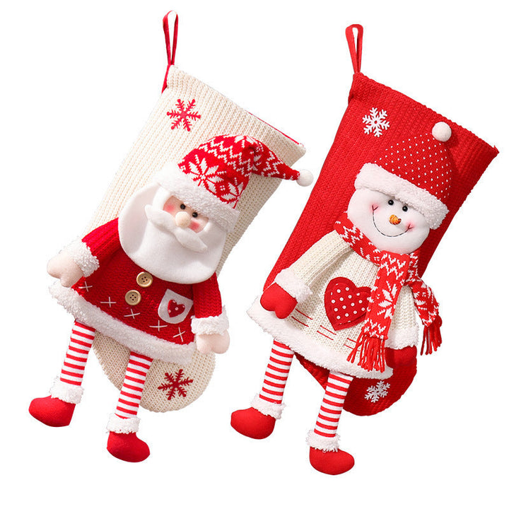 Christmas Knitted Stocking Gift Bags for Kids and Treats
