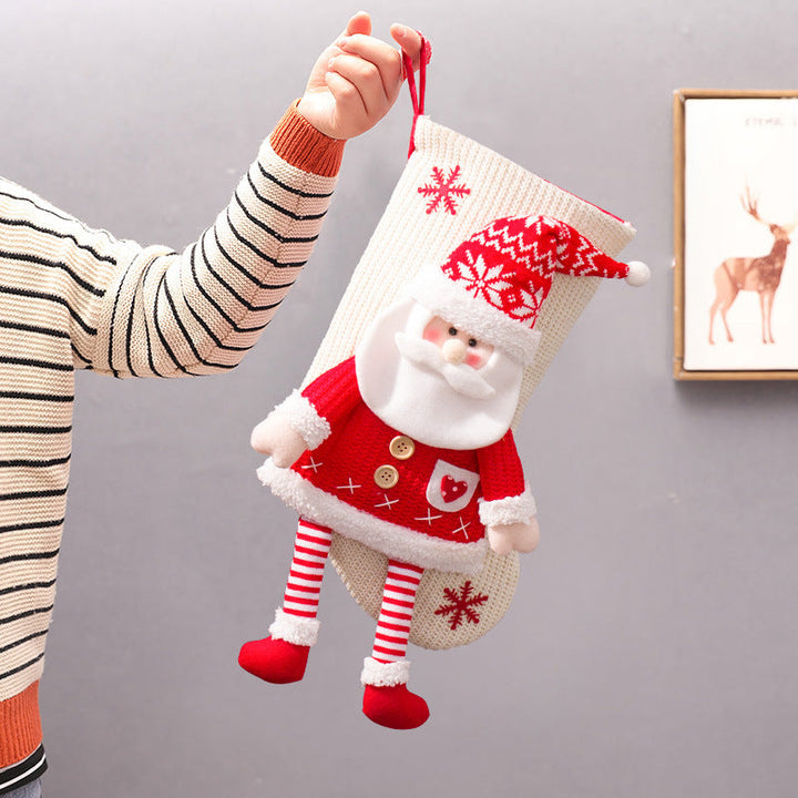 Christmas Knitted Stocking Gift Bags for Kids and Treats