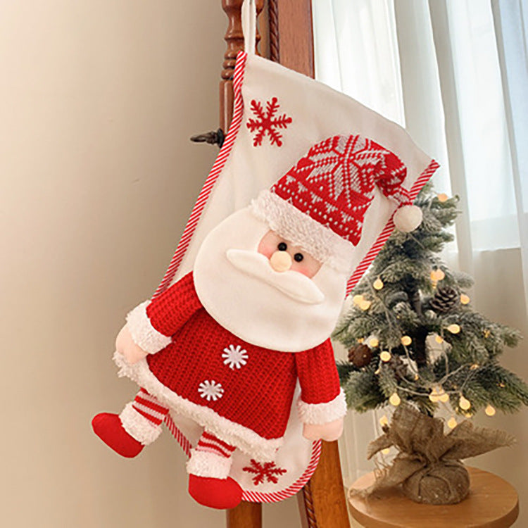 Christmas Knitted Stocking Gift Bags for Kids and Treats