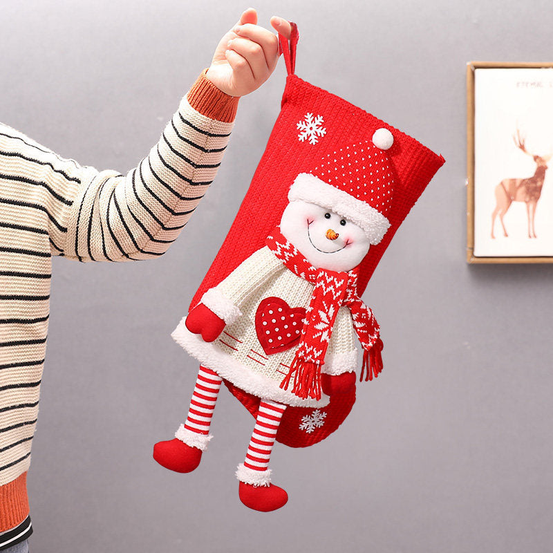 Christmas Knitted Stocking Gift Bags for Kids and Treats