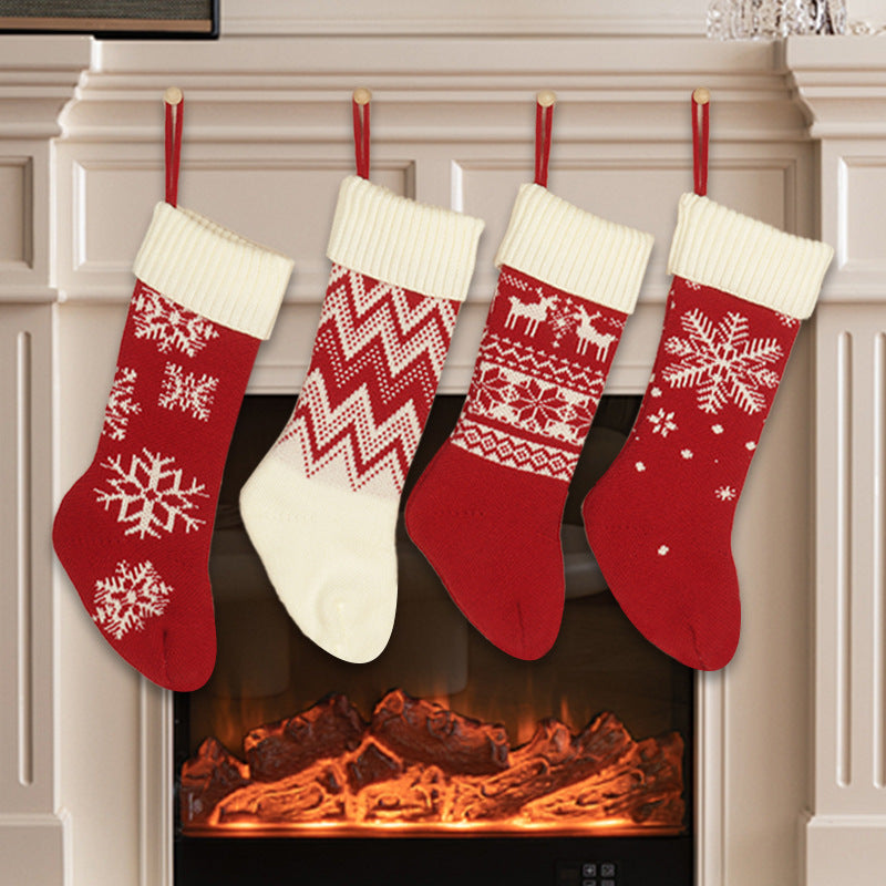 Christmas Knitted Stocking Gift Bags for Cozy Decor