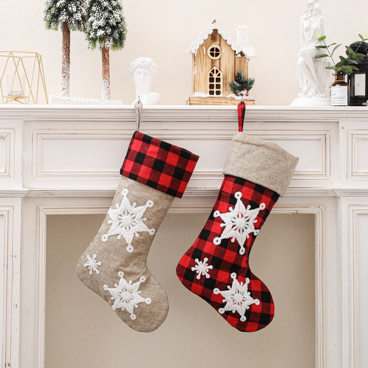 Christmas Stockings Set for Cozy Farmhouse Mantels