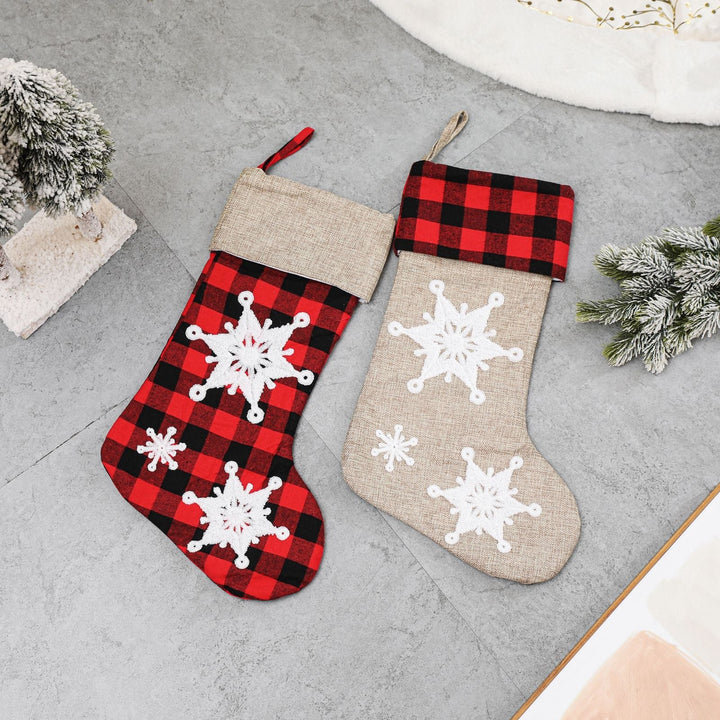 Christmas Stockings Set for Cozy Farmhouse Mantels