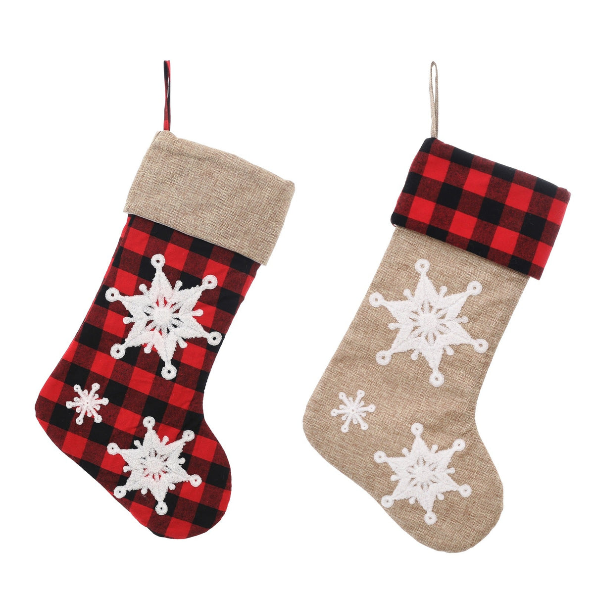 Christmas Stockings Set for Cozy Farmhouse Mantels