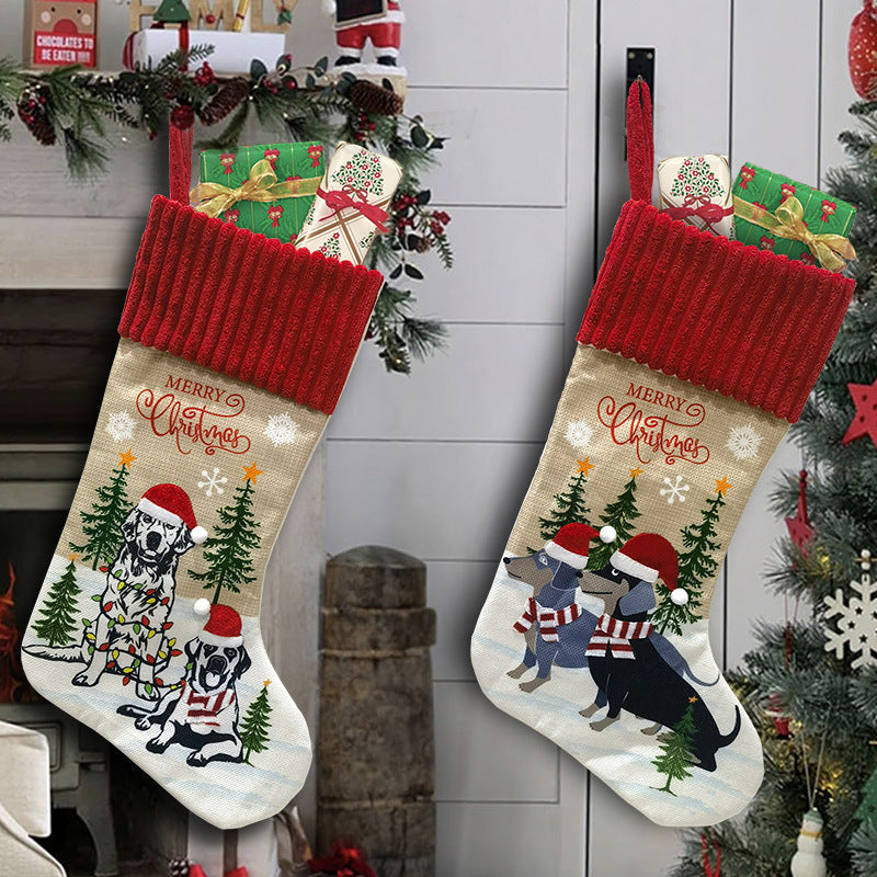 Christmas Stocking Pair for Cozy Fireplace Display