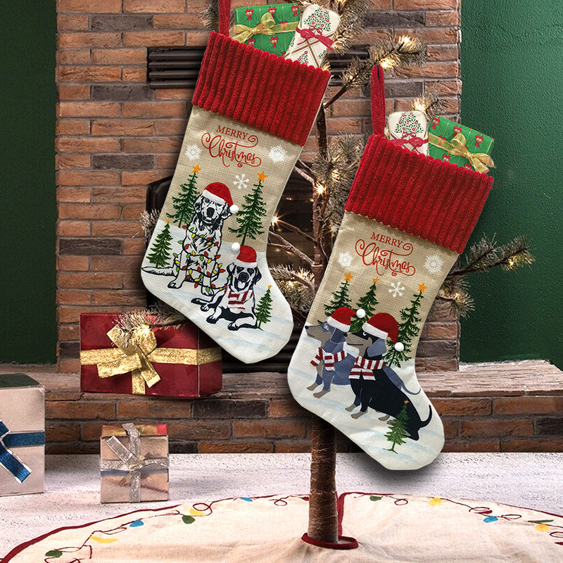 Christmas Stocking Pair for Cozy Fireplace Display