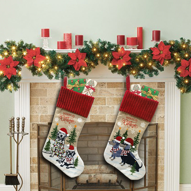 Christmas Stocking Pair for Cozy Fireplace Display