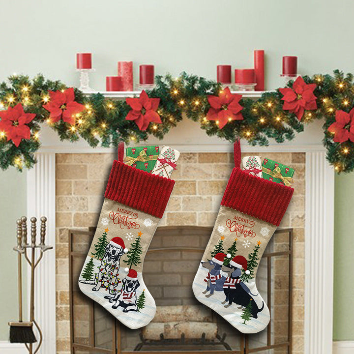 Christmas Stocking Pair for Cozy Fireplace Display