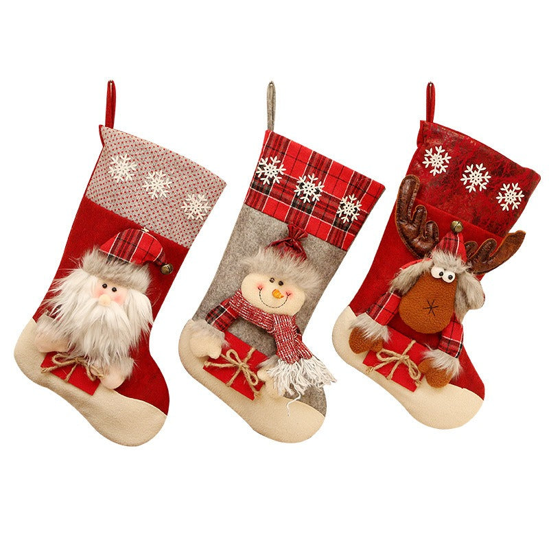 Christmas Stockings With Plush Characters for Gifts