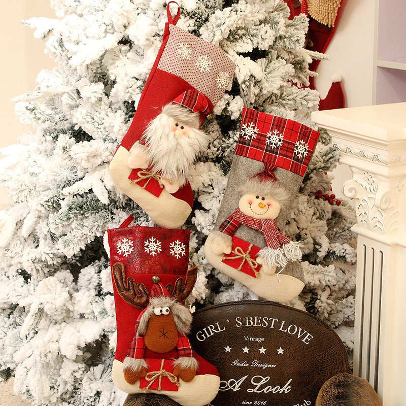 Christmas Stockings With Plush Characters for Gifts