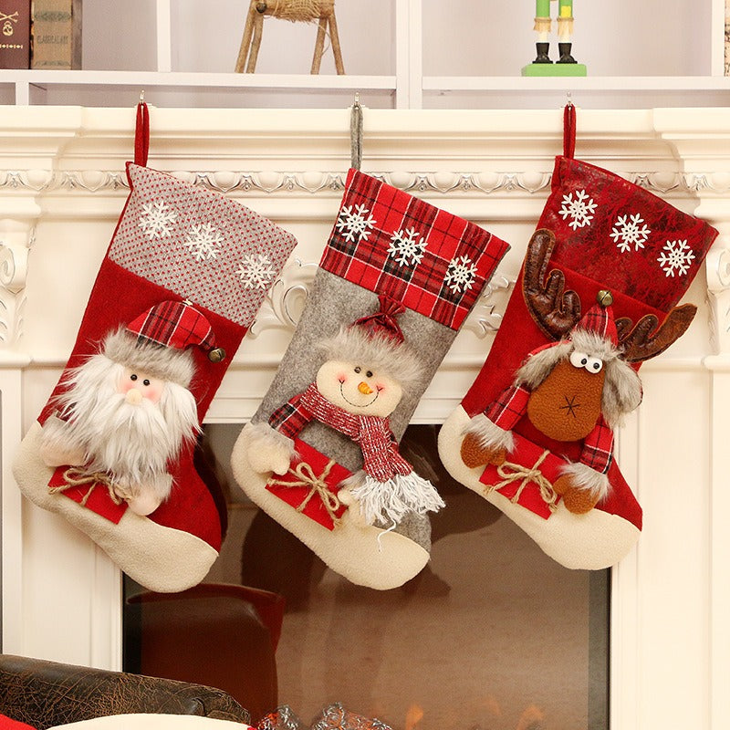 Christmas Stockings With Plush Characters for Gifts