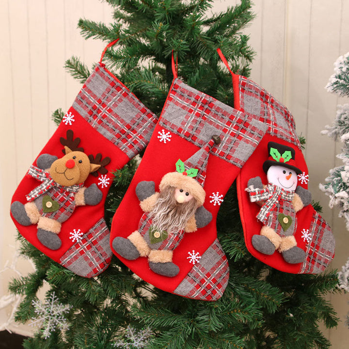 Christmas Stocking Decoration With Plush Holiday Charm