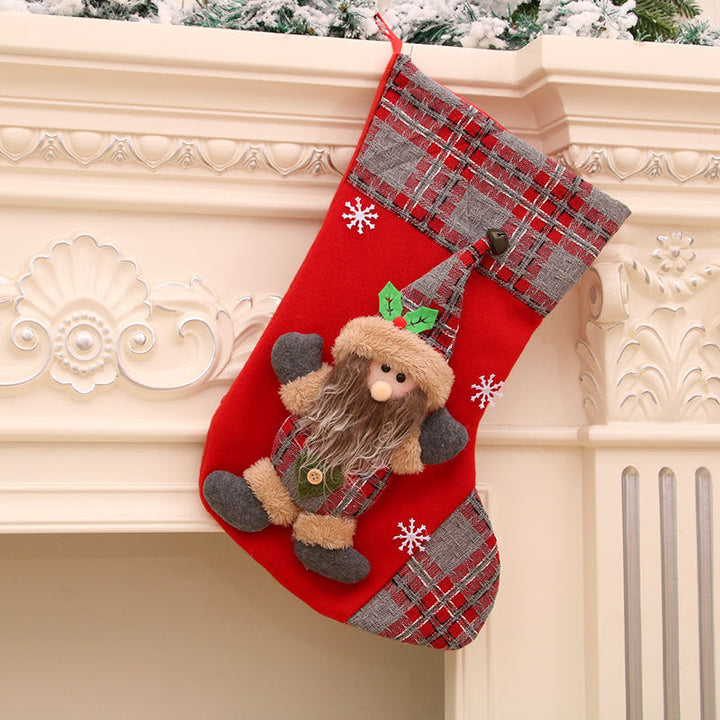 Christmas Stocking Decoration With Plush Holiday Charm