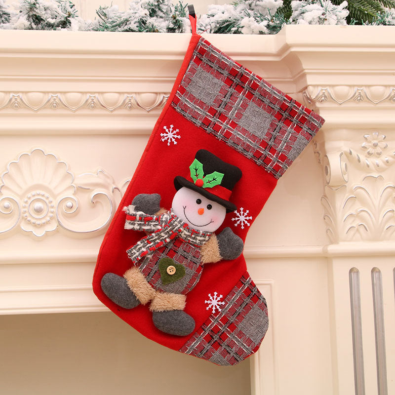 Christmas Stocking Decoration With Plush Holiday Charm
