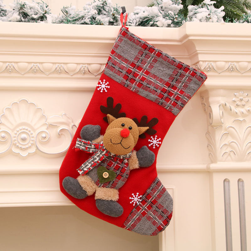 Christmas Stocking Decoration With Plush Holiday Charm
