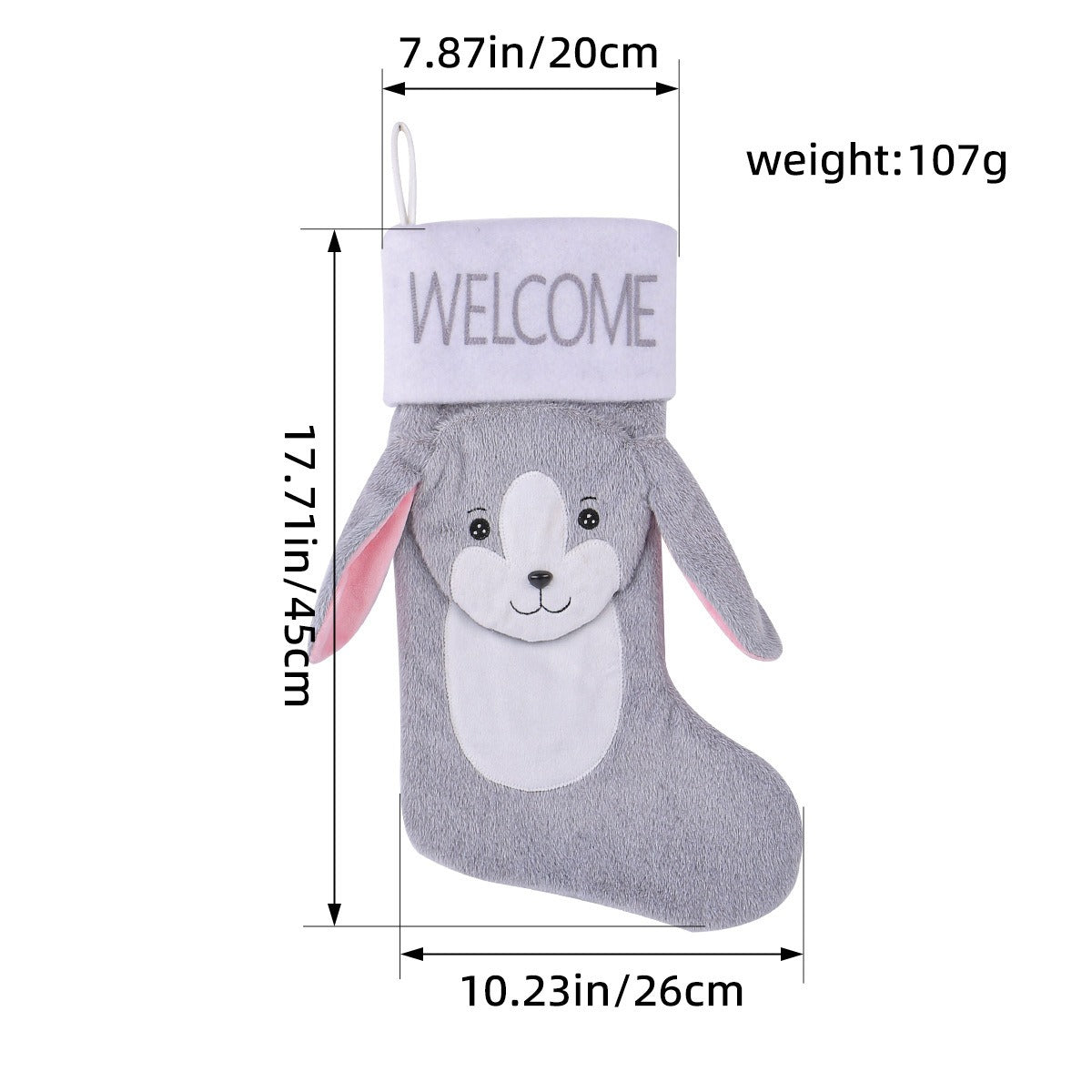 Large Plush Christmas Stocking Gift Holder Decoration