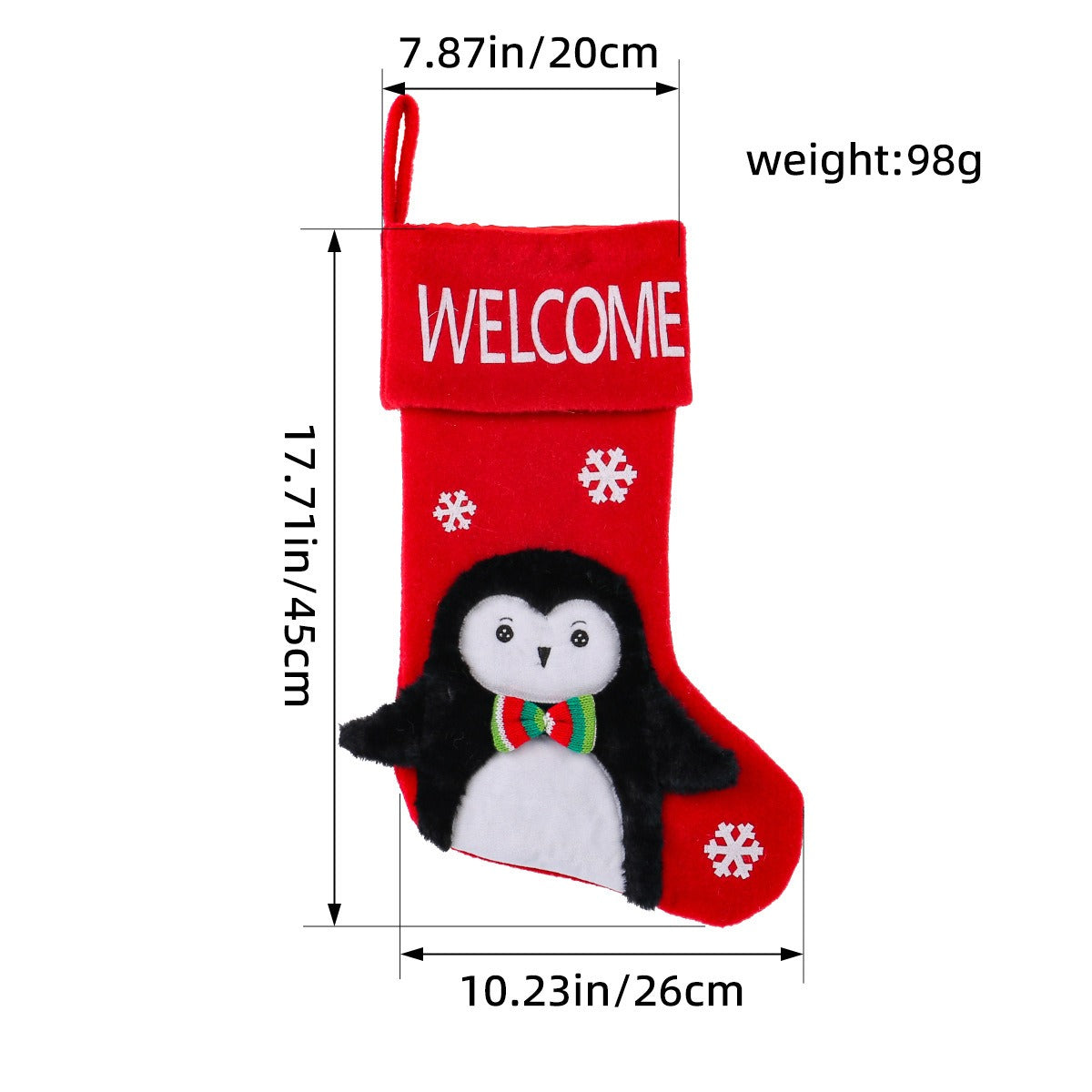 Large Plush Christmas Stocking Gift Holder Decoration