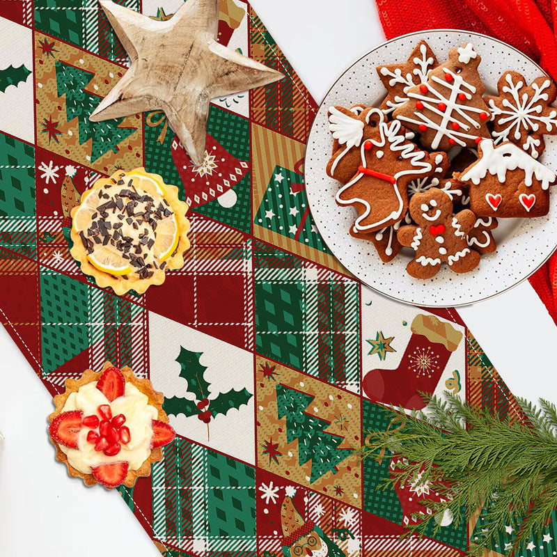 Christmas Table Runner, Festive Patchwork Table Decor