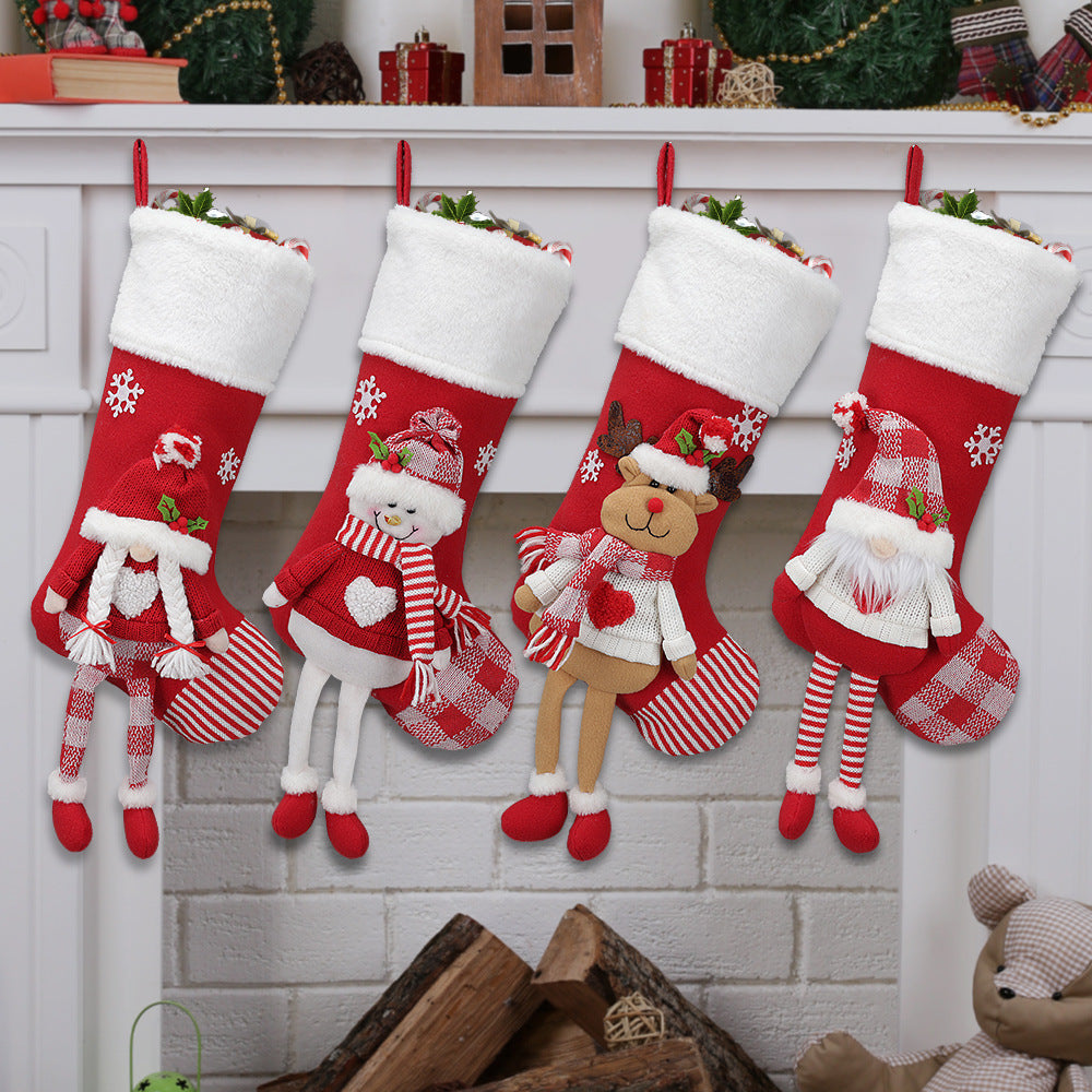Christmas Stocking Set: 4 Plush Character Designs for Mantels