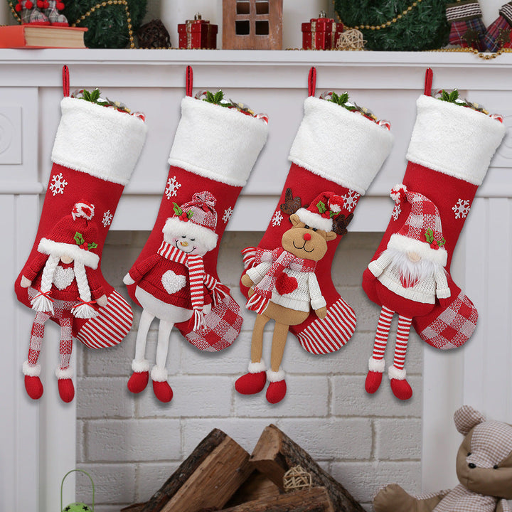 Christmas Stocking Set: 4 Plush Character Designs for Mantels