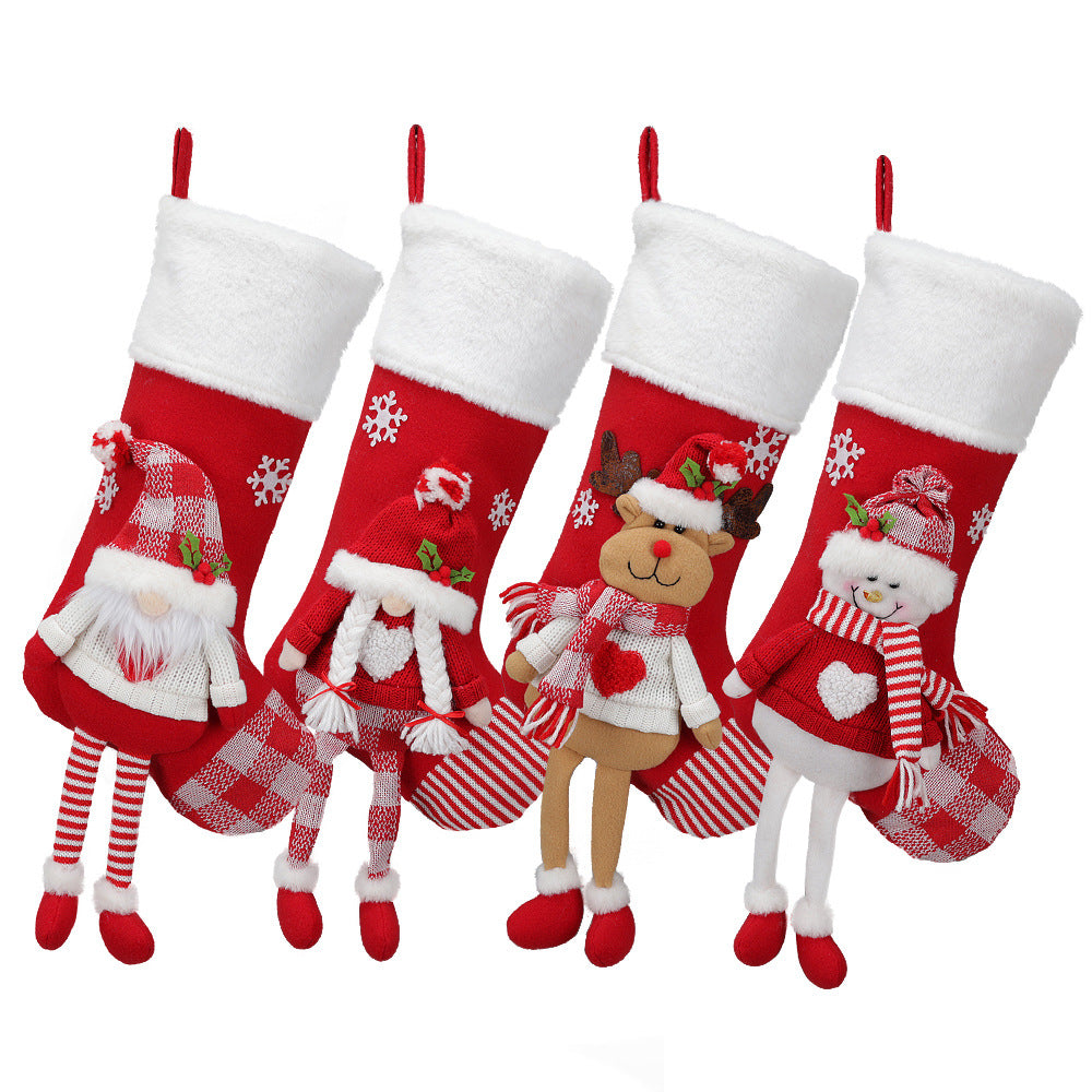 Christmas Stocking Set: 4 Plush Character Designs for Mantels