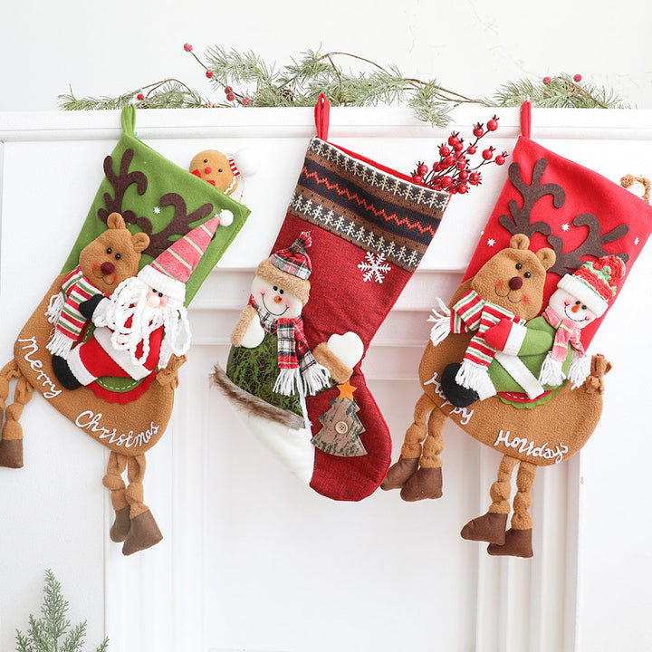Christmas Stockings With 3D Characters for Festive Mantels