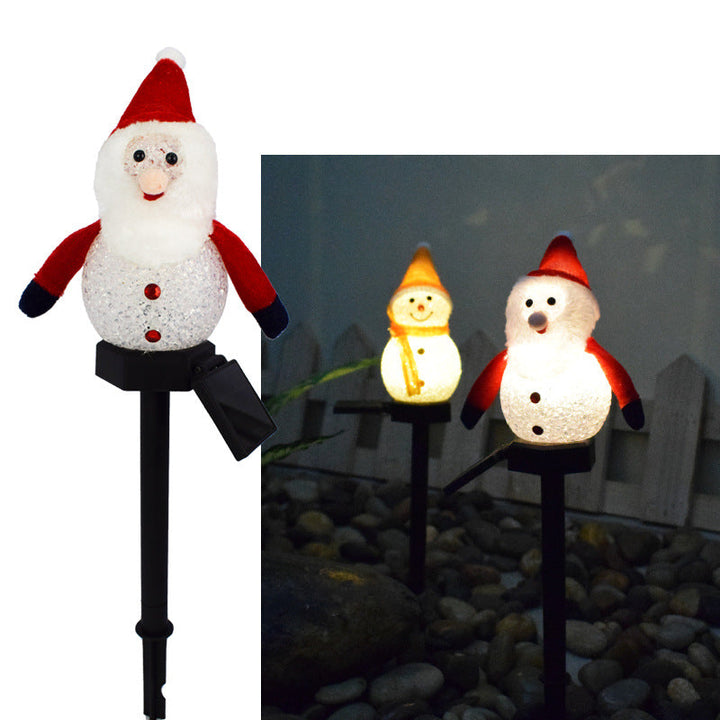Solar Christmas Snowman Garden Lights, No Wiring Needed