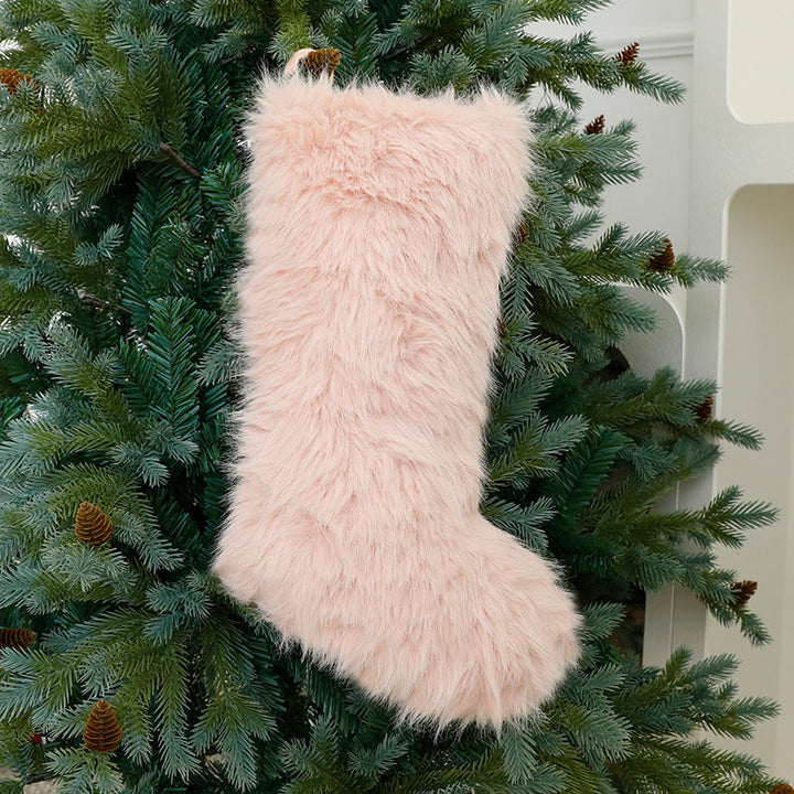 Long Plush Christmas Stocking for Cozy Gift Giving