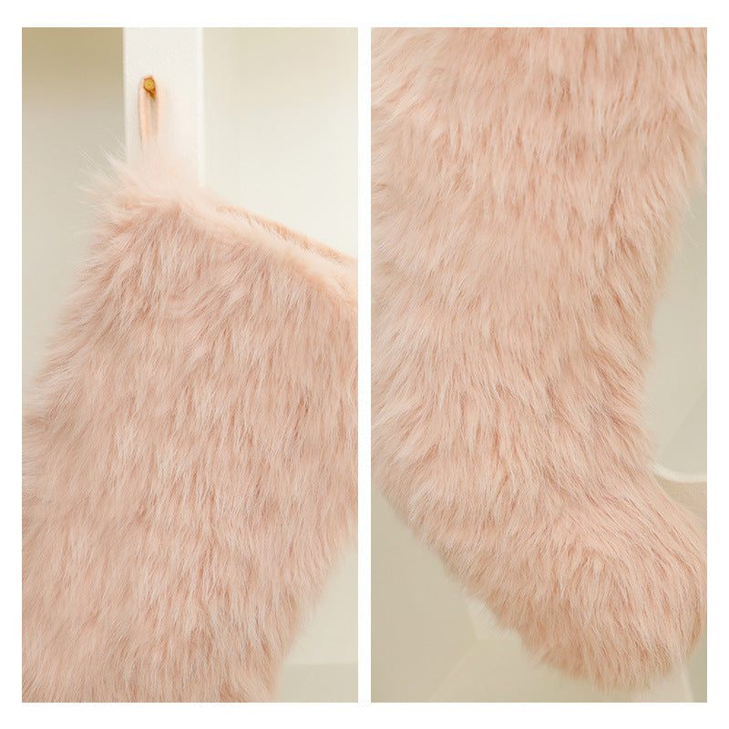 Long Plush Christmas Stocking for Cozy Gift Giving