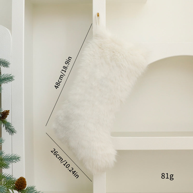 Long Plush Christmas Stocking for Cozy Gift Giving