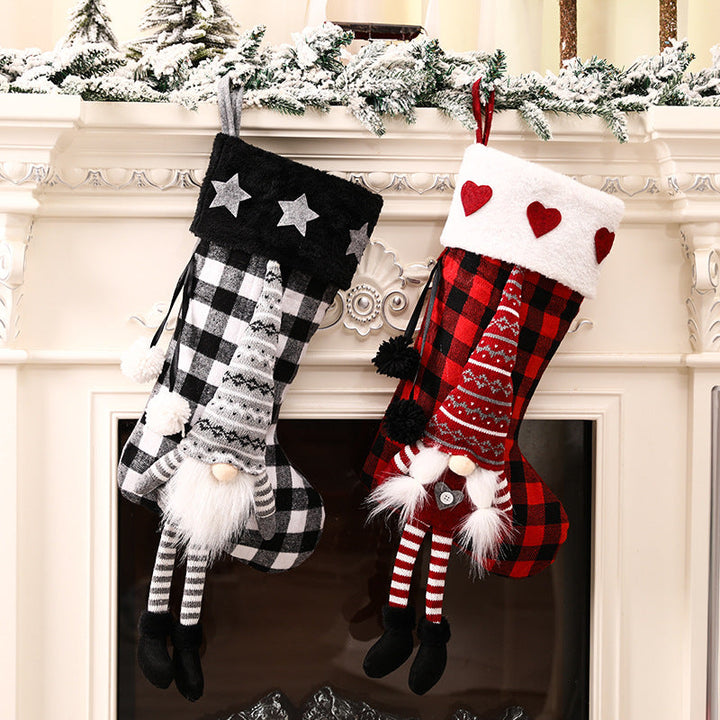 Christmas Stockings With Gnome Charm for Festive Mantels