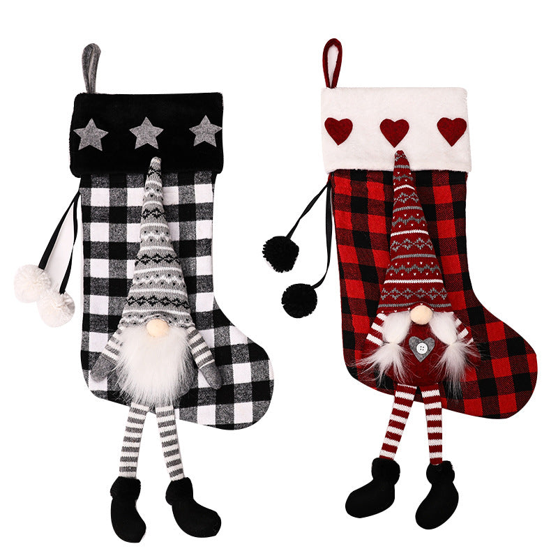 Christmas Stockings With Gnome Charm for Festive Mantels