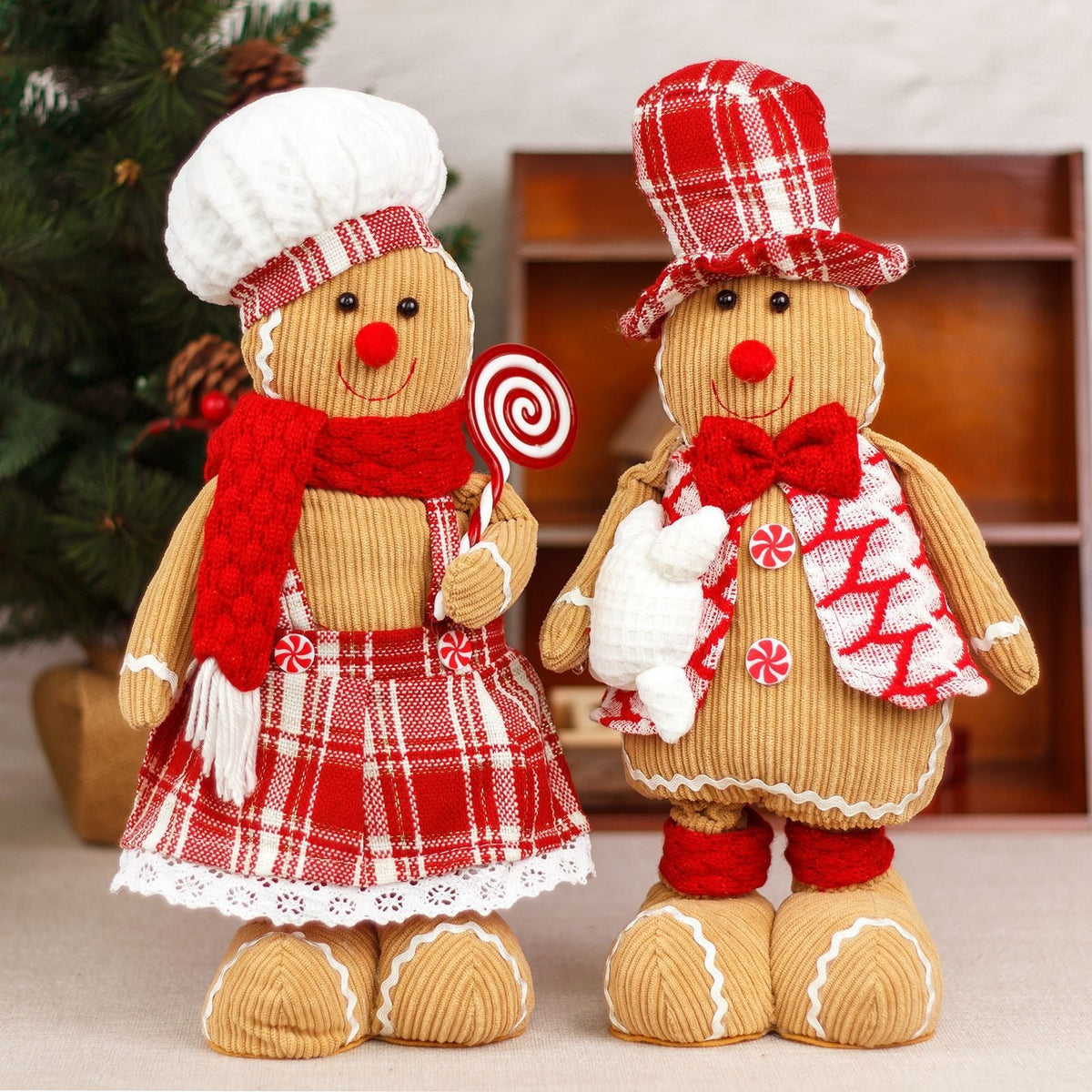 Christmas Gingerbread Doll Couple Window Decoration