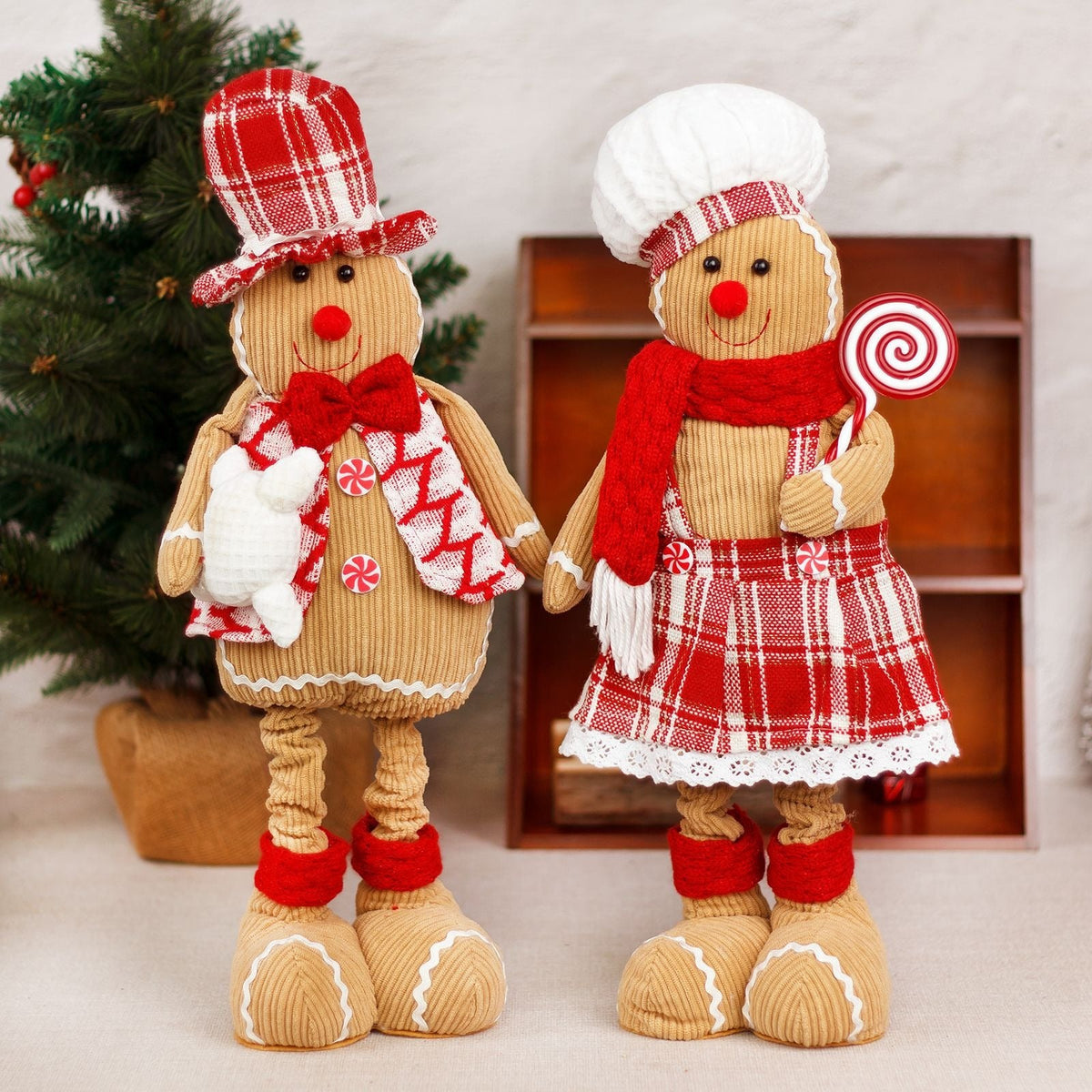 Christmas Gingerbread Doll Couple Window Decoration