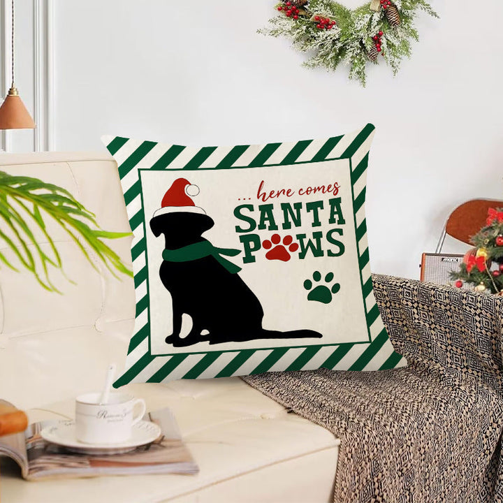 Christmas Cat Pillow Cover for Cozy Festive Sofa Style