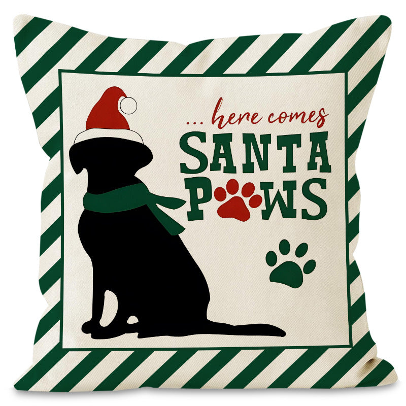 Christmas Cat Pillow Cover for Cozy Festive Sofa Style
