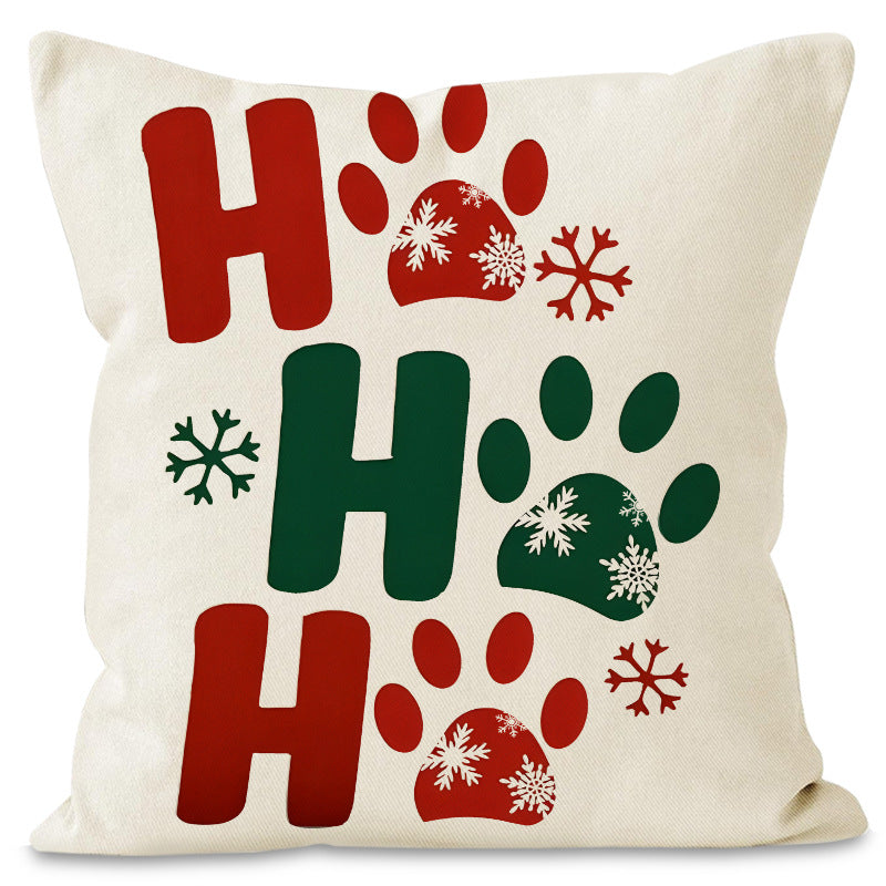 Christmas Cat Pillow Cover for Cozy Festive Sofa Style
