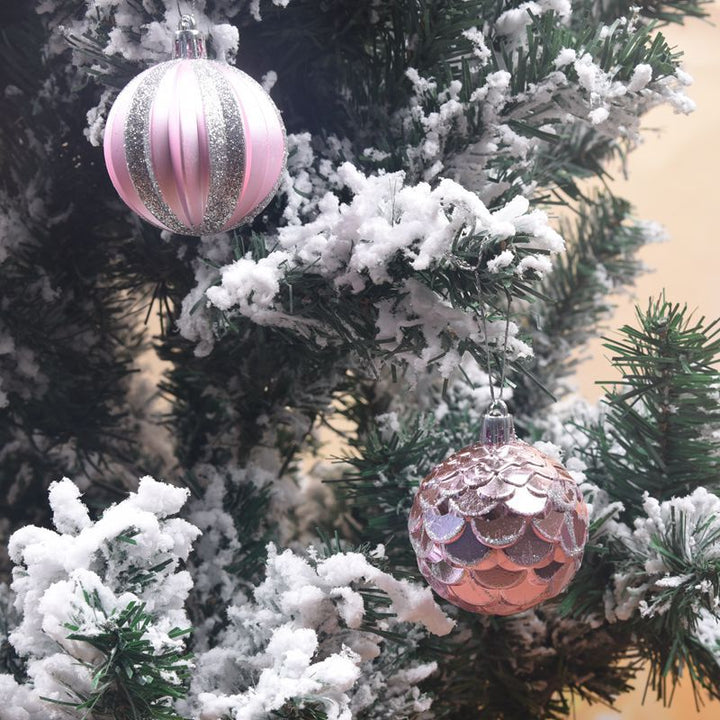 Christmas Tree Ornaments 12-Piece Glitter Bauble Set