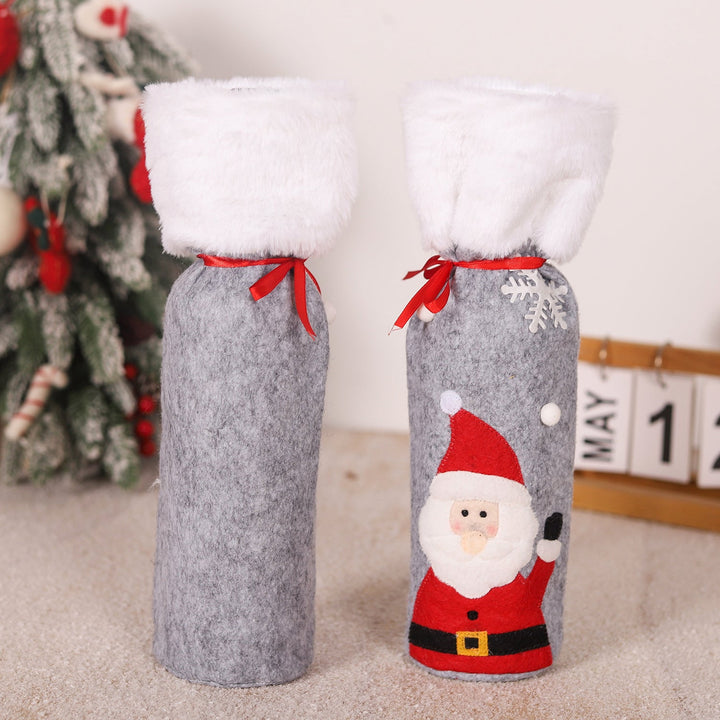 Christmas Wine Bottle Covers, 3-Pack Holiday Decor