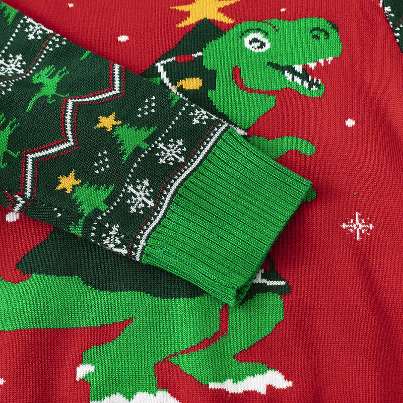 Christmas Dinosaur Sweater for Babies | Festive Knit