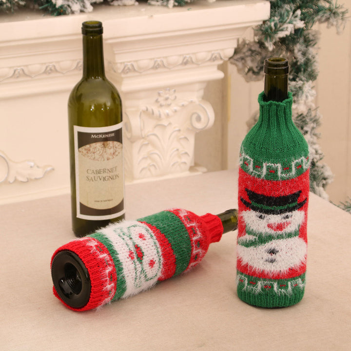 Christmas Wine Bottle Sweaters - Santa & Snowman Set of 2