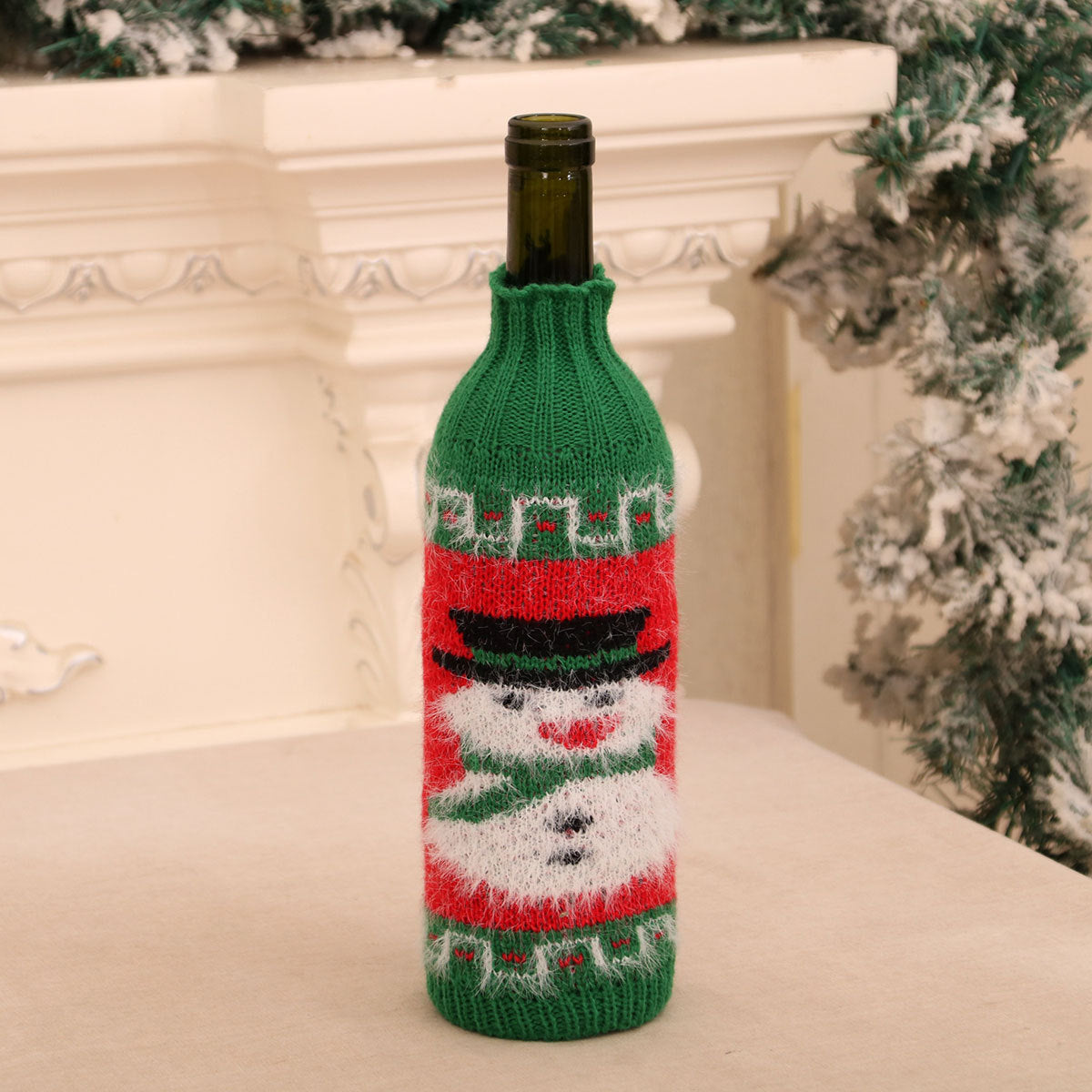 Christmas Wine Bottle Sweaters - Santa & Snowman Set of 2